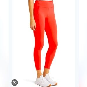 Zella Strength Run Hike High Waist 7/8 Leggings in Red Hibiscus size small